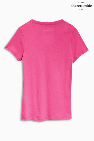 Pink Abercrombie & Fitch Italic Logo Tee